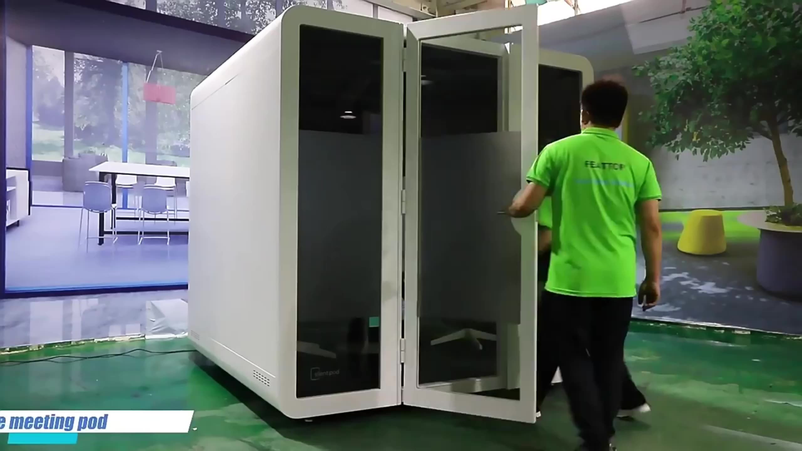 การออกแบบสำนักงานสร้างสรรค์การประชุม SoundProof Commercial Private Phone Booth1