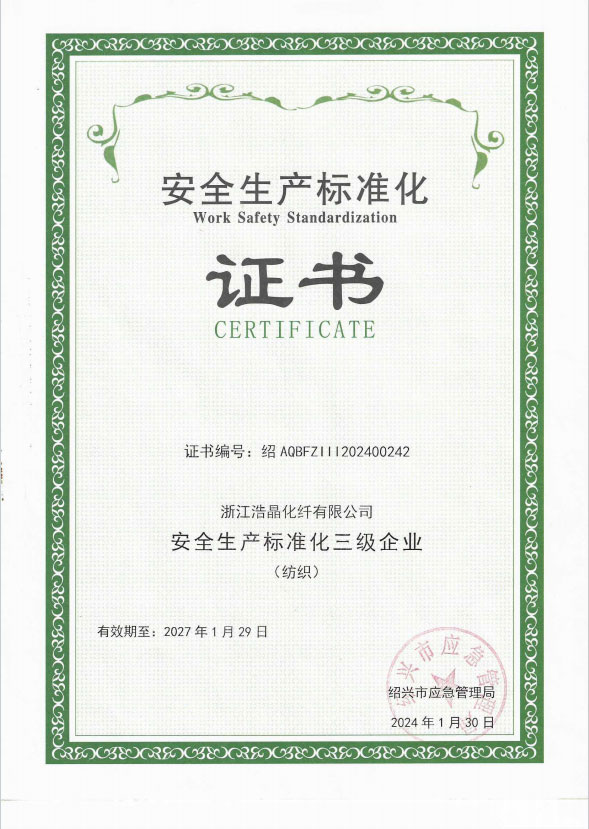 安全生产标准化证书