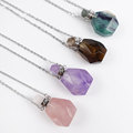 Amethyst Perfume and Rose Quartz Mini Crystal Necklace: Hand-Carved Essential Oil Bottle1