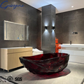 Red Resin Polyester Crystal Freestanding Acrylic Bath Tub1