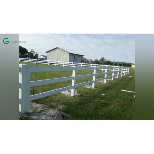 PVC Horse Fence Vinyl 3 Fence de riel Capítulo plano resistente a la granja blanca de granja Black