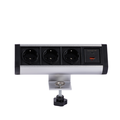 Silver Color 4-Way Plug-In Desktop Socket, Clamp-On Tabletop Socket, and Office Power Socket Box - IG-17011
