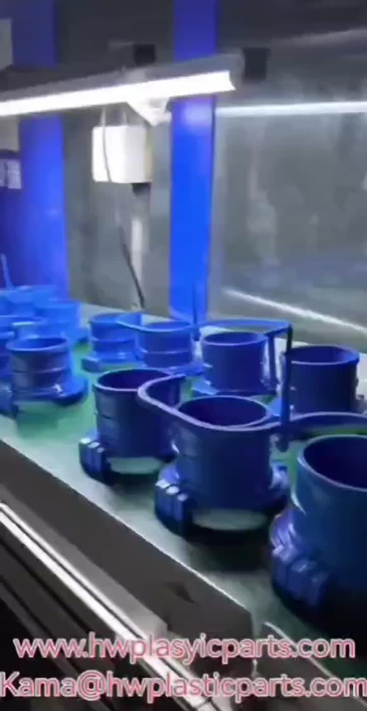 Blue connector injection molded part