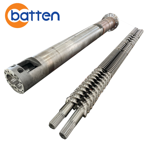 110-22 Паралельны двухшрубавы ствол, 2-зоннае вонкавае астуджэнне алею з папярэдне ўсталяванымі меднымі трубкамі і ўнутраным астуджэннем алею са сплаву