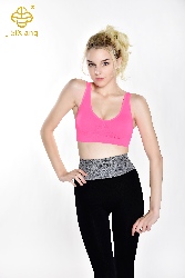 피트니스와 등의 아름다움을위한 분홍색 얇은 어깨 끈 스포츠 브래지어