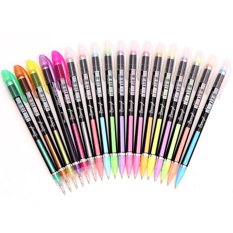 High Quality 48 colors pastel gel ink pens candy color glitter set for School stationery/art office supplies1