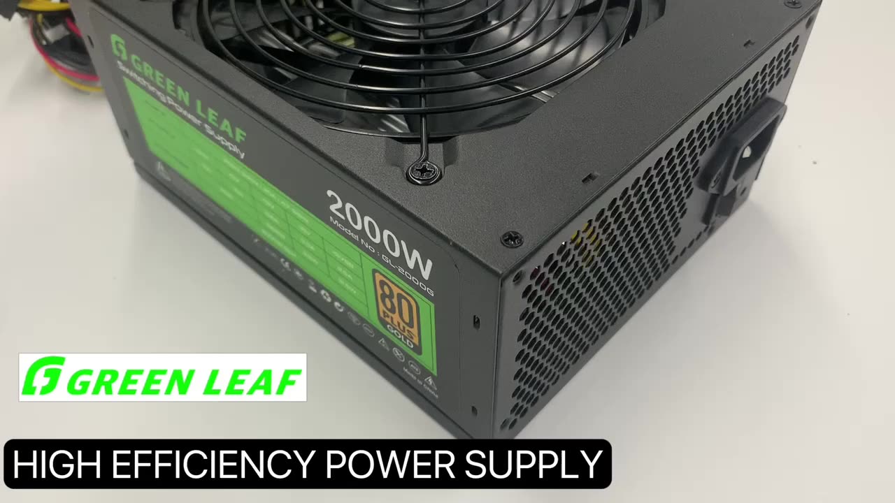 Green Leaf Quality Wholesale 4u 80 Plus 2000W 8pin ATX Fuente de alimentación de una sola computadora con ventilador electrostático de 14 cm1