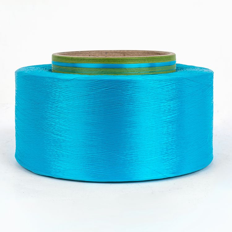 Turquoise 100% Polyester Core Spun Yarn For Knitting Socks