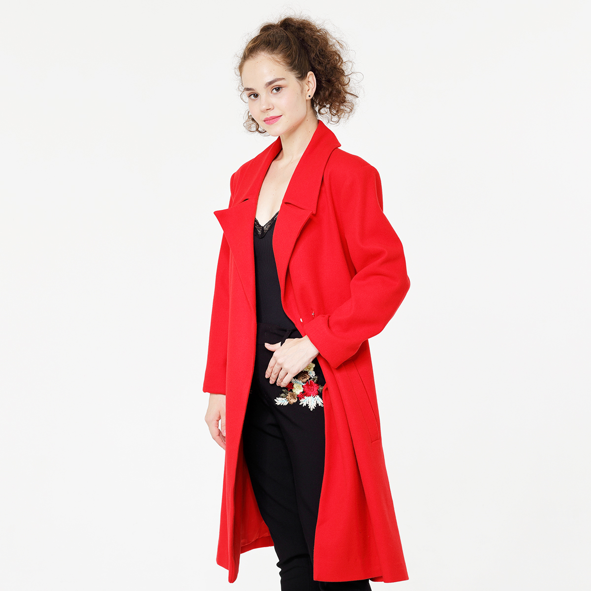 Slim Woolen Long Trench Coat Slim Woolen Long Trench Coat
