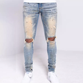 Άνδρες Jeans Σχέδια Mens Streetwear στοιβάζονται κοκαλιάρικα τζιν με τσέπες1