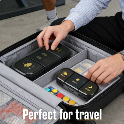 Portapillole impermeabile multiscomparto per l'uso quotidiano