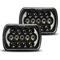 105W 5x7 Inch LED DRL Sealed Beam Headlamps with Halo for Jeep Cherokee XJ1