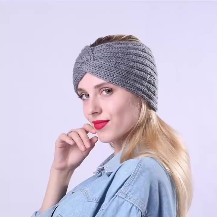 Belief Winter knit headbands large head band fabric wide elastic wool headband1