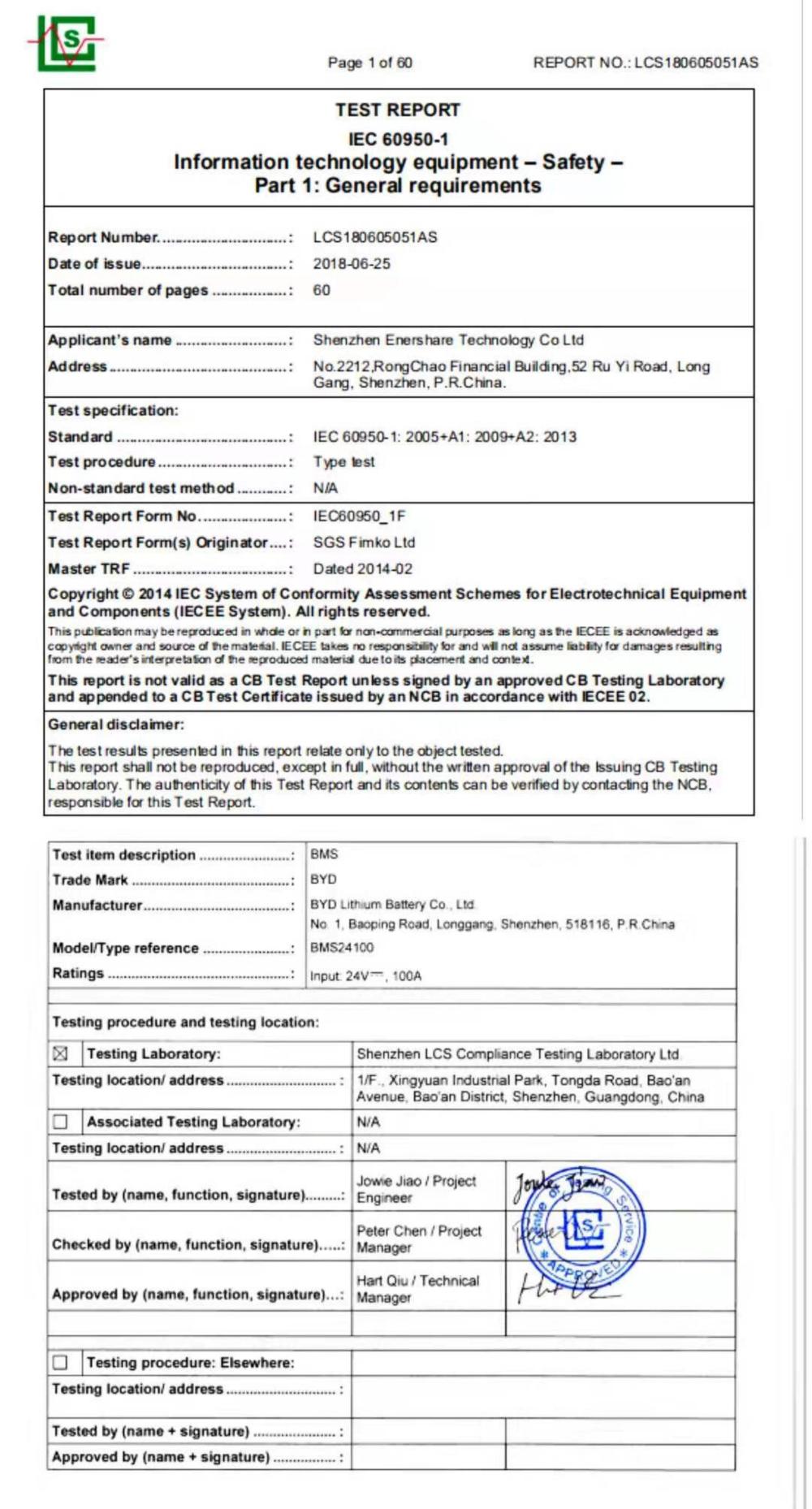 TEST REPORT IEC60950-1