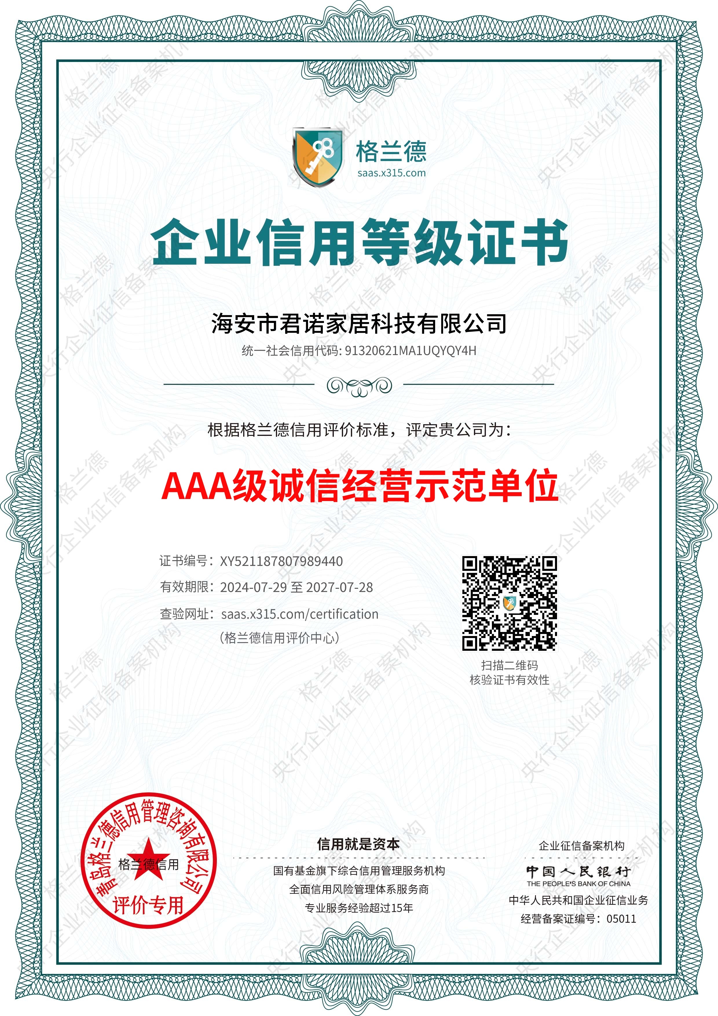 AAA-level Integrity Management Model Unit