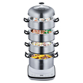 Custom Wholesale Stainless Steel Electric Food Steamer with Clay Ceramic Tray1