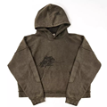 Υψηλής ποιότητας αναξιοπαθούντα ακατέργαστη άκρη hoodie με puff print χωρίς τσέπες hoodies1