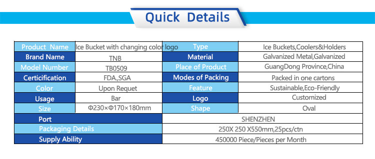 Customized 5QT ice bucket with logo