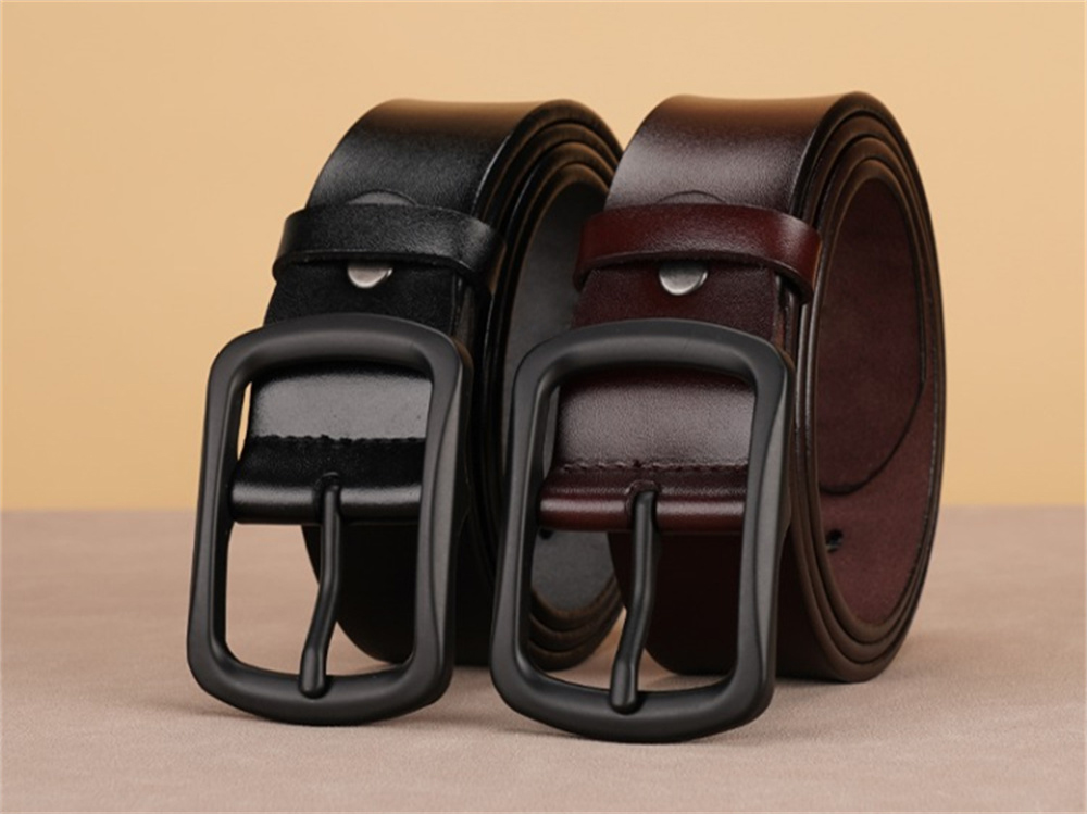 Elegant Business Cowhide Pin Buckle Men's Belt