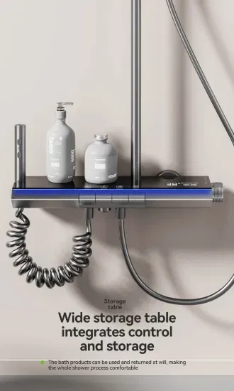 4046 Ambient Light Digital Display Temperature Control Shower Set1