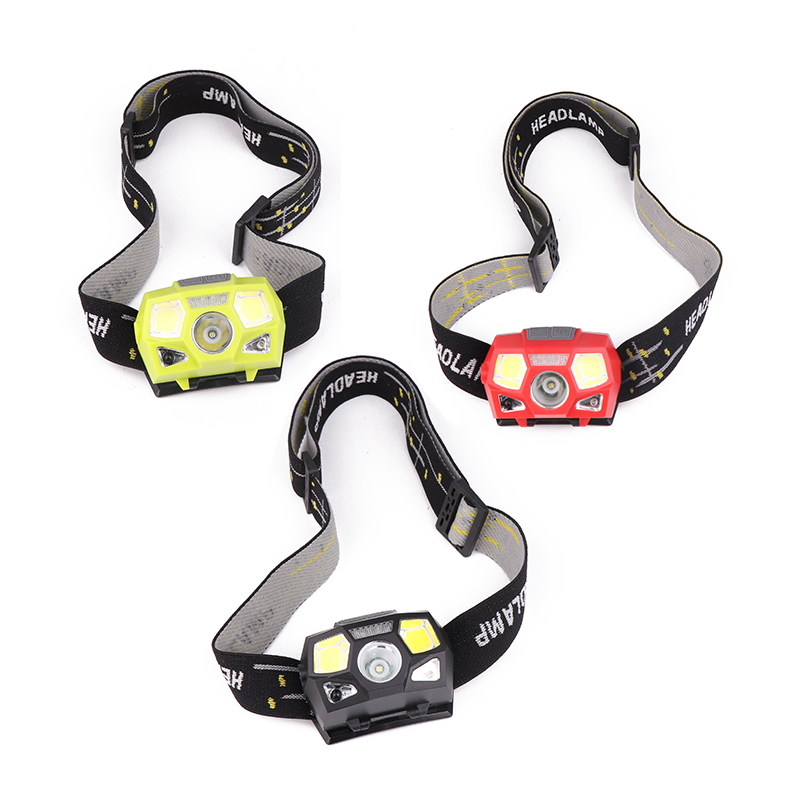 Cheap wholesale ABS plastic outdoor hunting USB rechargeable COB headlamp1