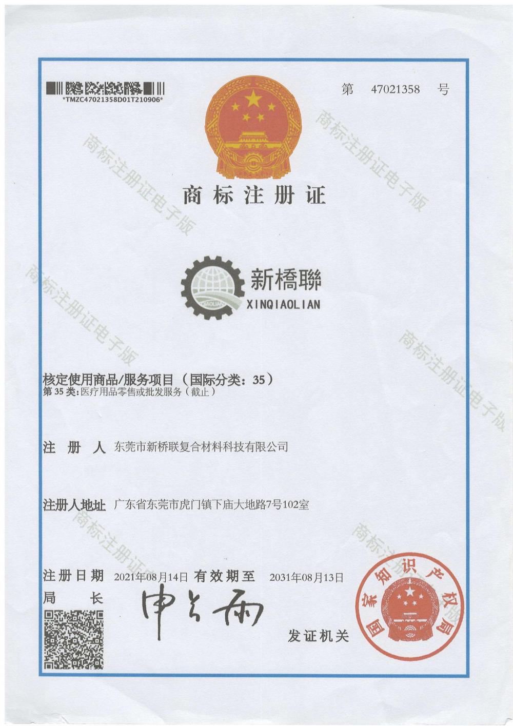 Trademark Registration Certificate