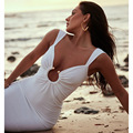 Summer Holiday Elegant Print V-neck Halter Long Dress for Women1
