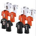 Cincinnati Youth Jerseys: Joe Burrow #9 & Ja'Marr Chase #1 - Black/Orange NFL Limited Stitched KIDS VP1