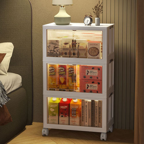 Stackable Plastic Storage Cabinet with Wheels