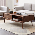 Solid wood multifunctional solid wood storage coffee table light luxury black walnut lift top coffee table1