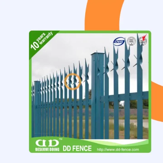 W Perfil Hot mergulhado galvanizado Palisade Fence