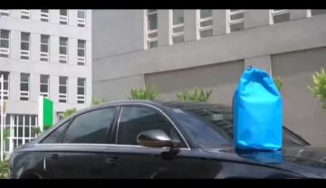 170T Polyester Taff Single Layer Silver Inflatable Car Cover Hail Protection Car Cover