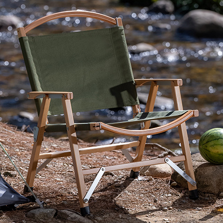 Silla de kermit de madera plegable al aire libre