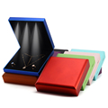Hanhong Custom Logo weiße Lichtohrringe Halskette Armband Schmuck Verpackung Box Großhandel Set Ring LED Schmuckschachtel1