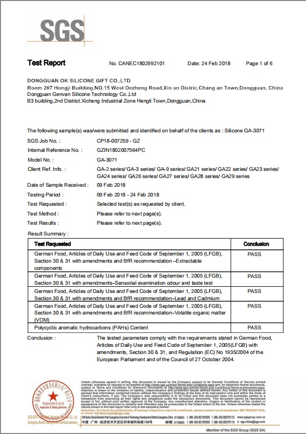 LFGB Test Report