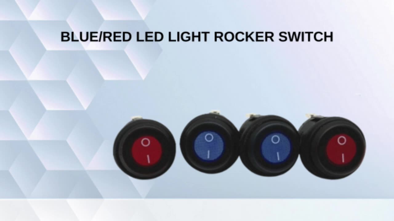 12V στρογγυλός διακόπτης rocker w/ κίτρινο LED1