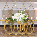 Gold Metal Base Mirror Glass Wedding Tables for Groom and Bride1