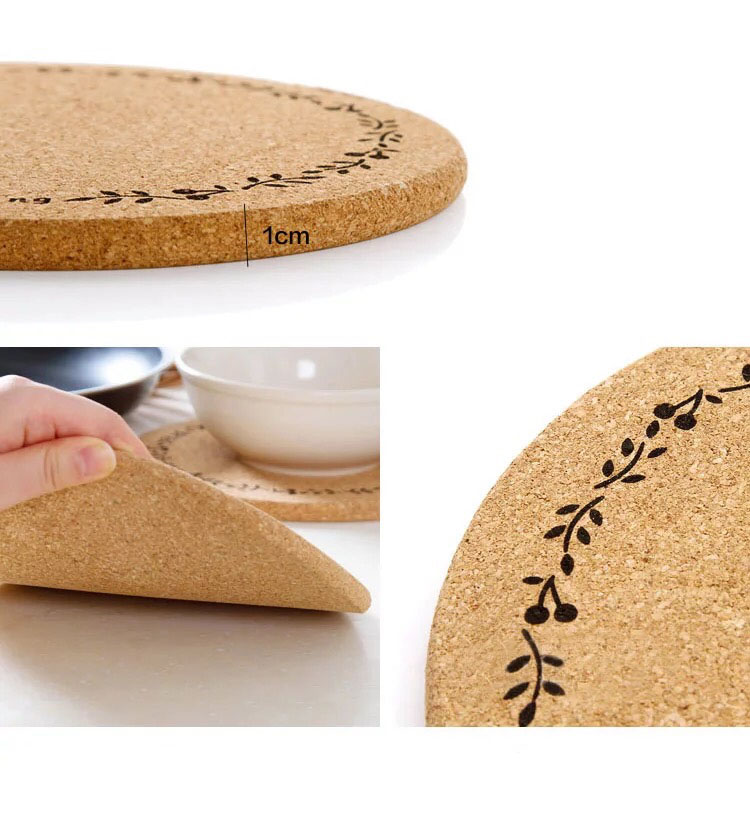 코르크는 Placemats Cork Cup Coasters를 후원했습니다, 고품질 코르크는