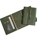 Custom Korean Style PU Portfolio Organizer Clutch Padfolio with Gold Foil Logo1