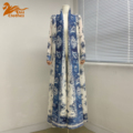 طرح مد لباس بادگیر پلیسه دار زنانه کت بلند کنتراست رنگ گشاد جدید خاورمیانه اوپن Abaya1