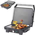 2024 Popular 2 Slices Digital Detachable Indoor Electric Panini Grill with Flat Plate, 180 Degree Open1
