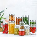 In Stock Jam Jar 100ml/150ml/180ml/220ml/280ml/380ml/500ml Storage Jar Honey Glass Bottle Pickle Jars With Thickened Metal Lid1