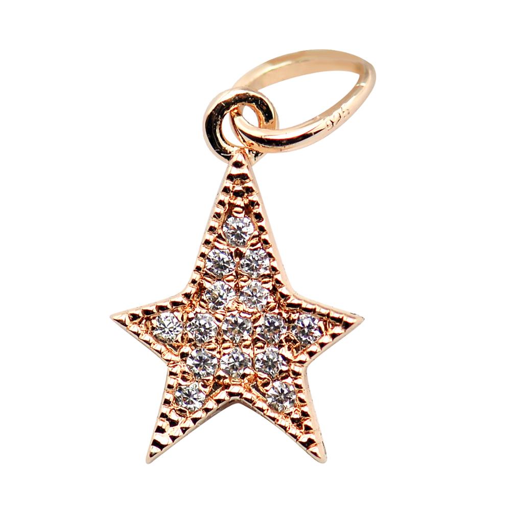 Low low price  Fashionable jewelry Pendant charms  10K 14K 18K Diamond gold star light for woman  gift1