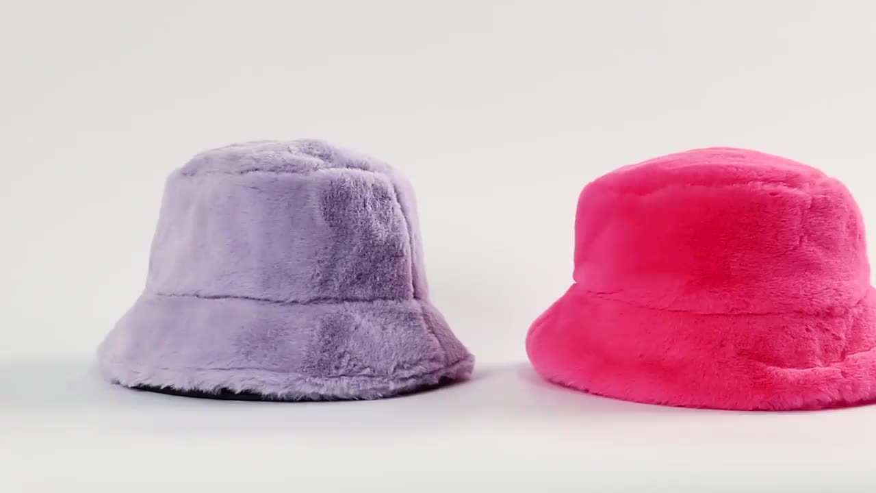 Tappo a secchio in pelliccia di colore solido