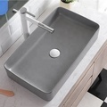 Matte Grey Rectangle Ceramic Bathroom Sink Lavabo1