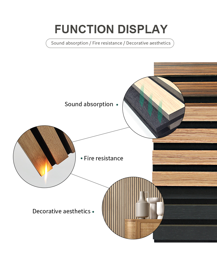 Tiange Wall And Ceiling Soundproof Slats Laminated Pet Wooden Veneera Acoustic Panel For Auditorium Hall