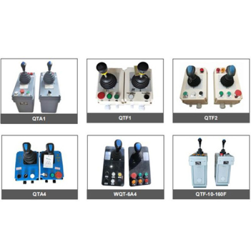 Various types of tower crane joysticks