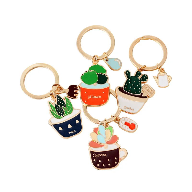 cactus keychain metal 