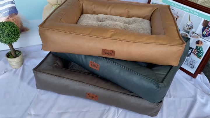 PU leather rectangle bed