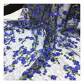 Paillettes de broderie en mailles bleues 3D Rose Blue